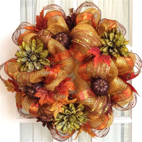 deco mesh wreath ideas for fall